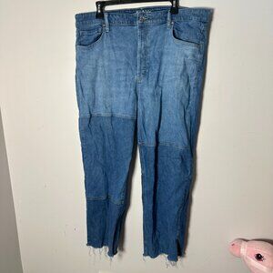 EUC Womens Wild Fable 18 Denim Jeans Pants Patchwork Design High Rise Straight